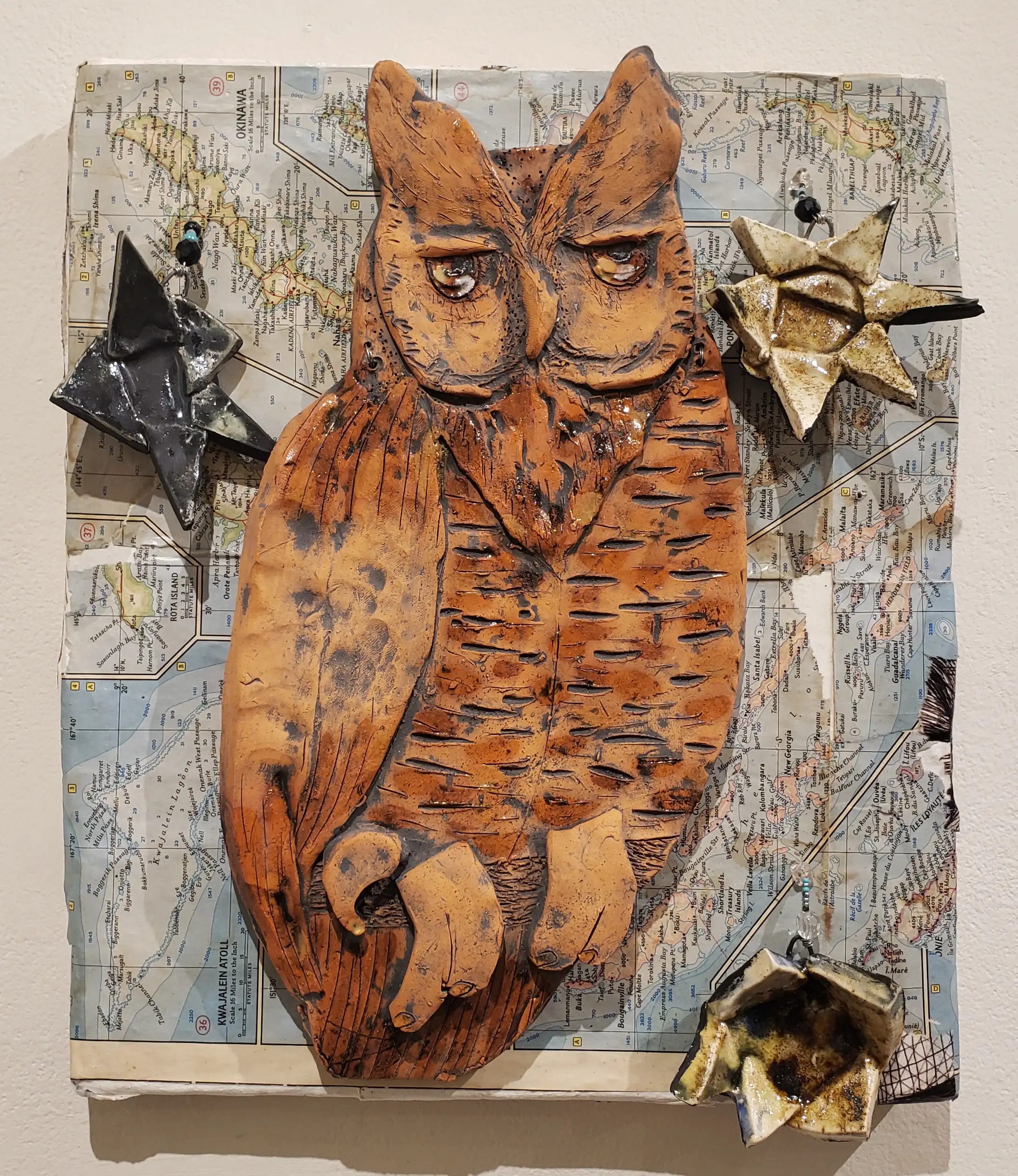 Owl artwork: mixed media