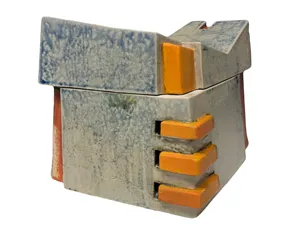 A ceramic work entitled "Magic Eraser" by ceramicist Michael Poness